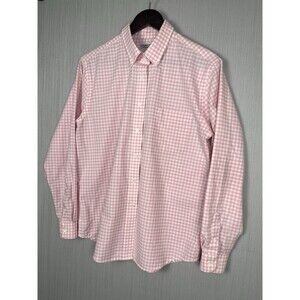 Vintage Cabin Creek Wrinkle Free Classic Prep Pink Gingham‎ Oxford Women's 10